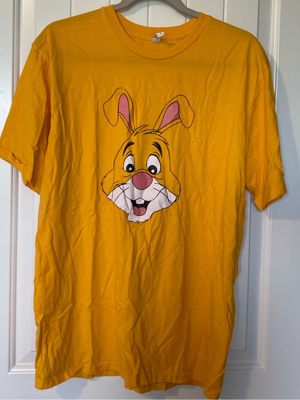 Men's Yellow Winnie the Pooh Bunny Graphic Short Sleeve Tee